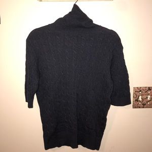 Lands end black cable knit Turtleneck sweater